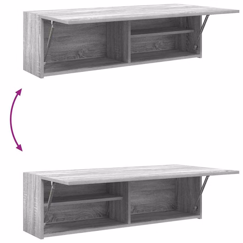 Berkfield Home Decorative Bathroom Wall Cabinet in Grey Sonoma, W: 100 cm, D: 25 cm, H: 30 cm – 3
