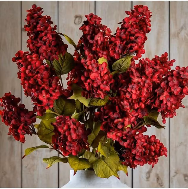 KDMD Red Spear Hydrangea Artificial Floral Spray
