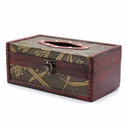 KDMD Large Trunk Style Tissue Box in Brown
