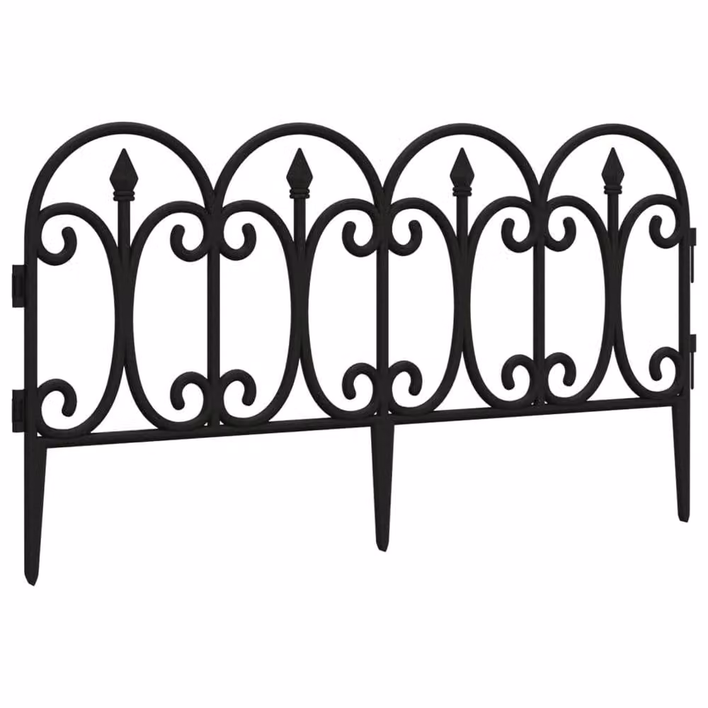 Berkfield Home Black Plastic Lawn Edging, 17 Pieces, 10 m – 3