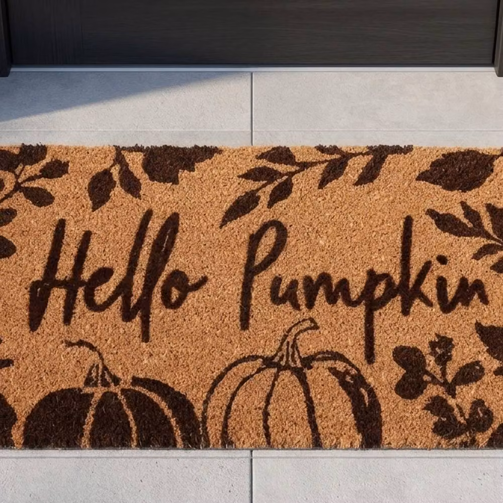 Garden Greatness Hello Pumpkin Autumn Coir Doormat in Natural Brown and Beige, W: 75 cm, D: 45 cm – 2