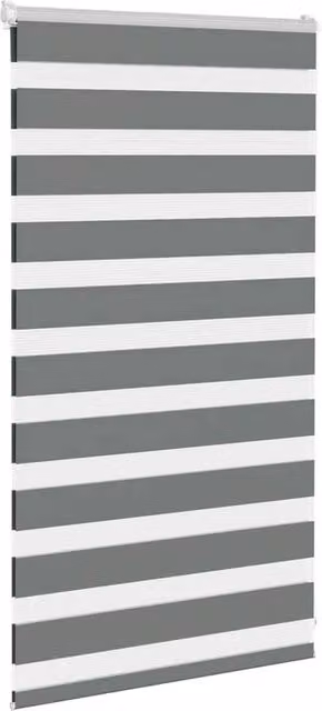 Berkfield Home Elegant Zebra Blind in Dark Grey, W: 85 cm, H: 100 cm