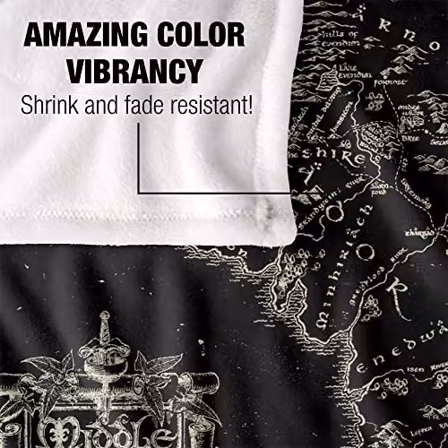 Logovision Lord of the Rings Super Soft Fleece Throw Blanket, W/D/H: 152 x 127 cm, Black and Multicolour – 3