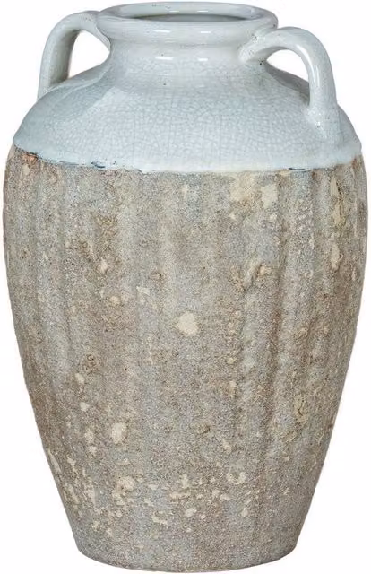 Lemon Pavilion Furniture and Decor Thorne Large Amphora Vase, White Ceramic, W: 21 cm, D: 21 cm, H: 32 cm – 1