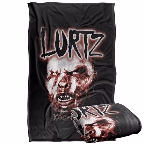 Warner Bros. Lord Of The Rings Evil Lurtz Super Soft Fleece Throw Blanket, Multicolour, W/D/H: 91.44 x 147 x 1 cm