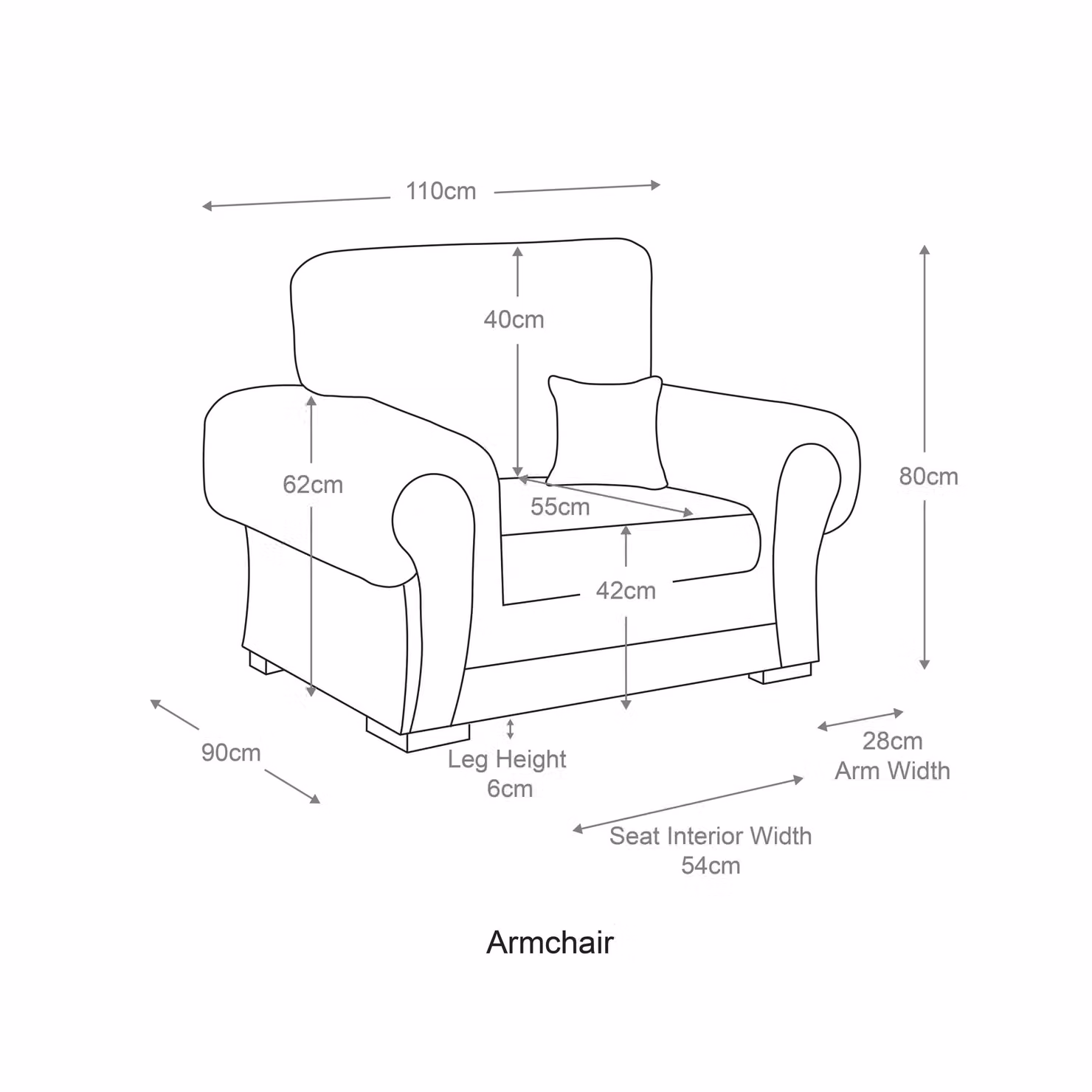 Furnishings For Less UK Milan Black Fabric Single Seater Chesterfield Style Armchair H 110 x W 80 x D 90 cm – 2