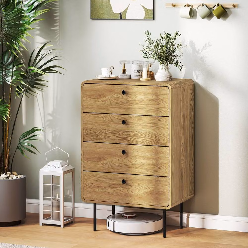 Wyld Haus Elmira 4 Drawer Modern Storage Chest in Light Oak Effect – 6