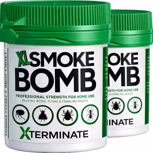 Xterminate XL Smoke Bomb Fogger Insect Killer for Fleas, Bed Bugs and Beetles, White, 2 x 11g – 4