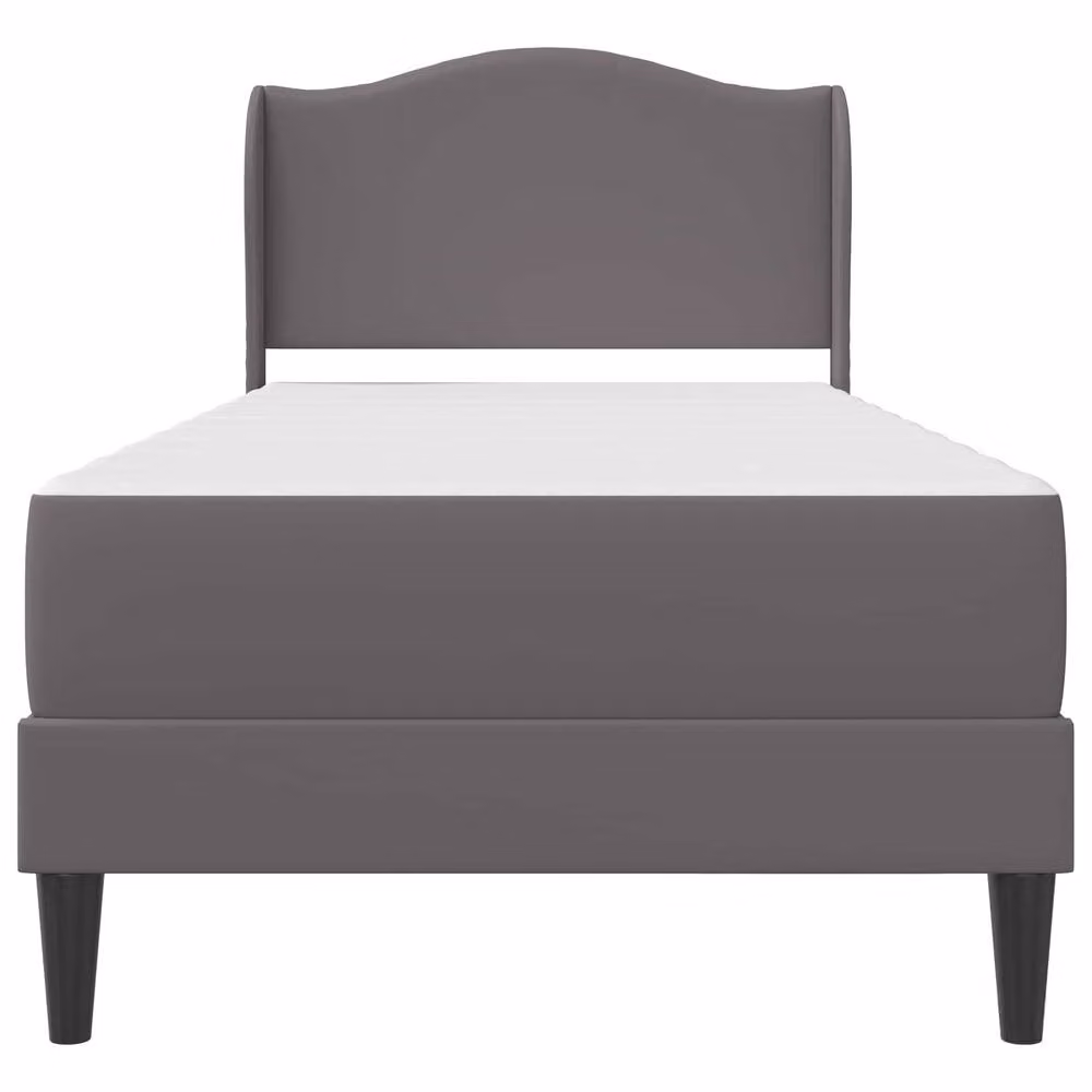 Berkfield Home Upholstered Bed Frame with Headboard in Grey Faux Leather W/D/H: 90 x 190 cm – 3