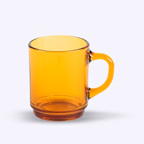 Duralex Versailles Glass Mugs, Set of 6, Yellow, 260 ml – 1