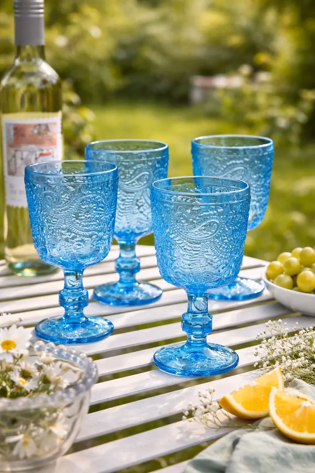 Dibor Set of 12 Blue Glass Wine Goblets, 300ml per glass – 2