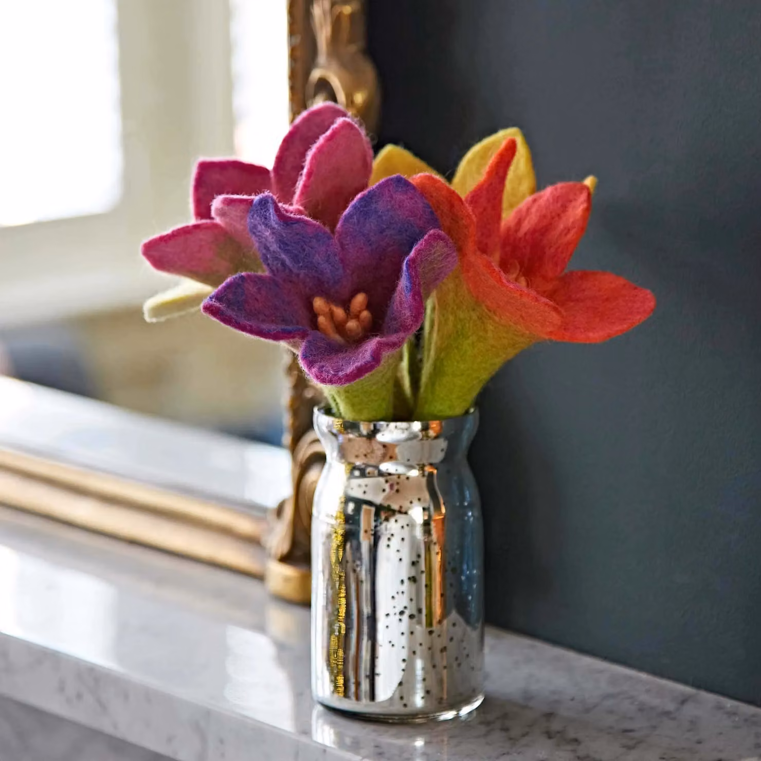 Paper High Multicoloured Felt Flower Bouquet – 2