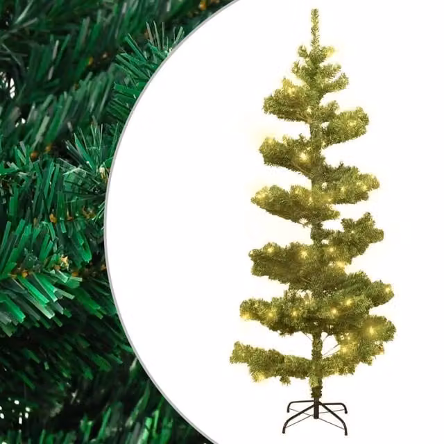Berkfield Home Swirl Pre-lit Christmas Tree in Green, Height: 150 cm – 1
