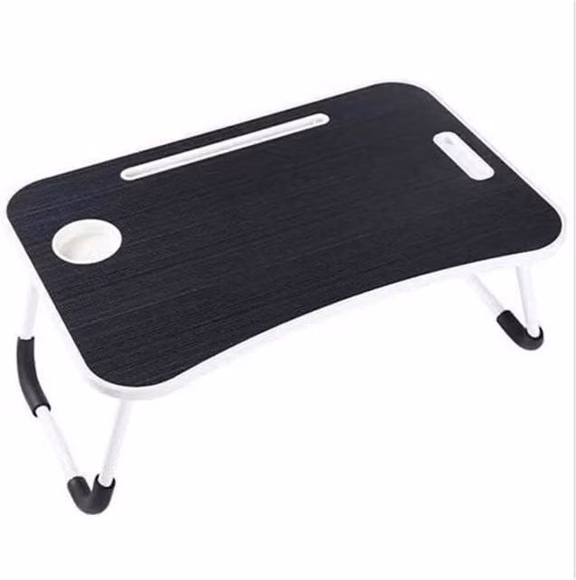Havendro Black Folding Laptop Bed Table with Cup Holder and Standing Desk Tray – 1
