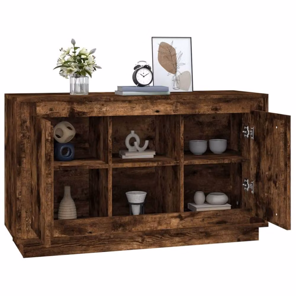 Berkfield Home Smoked Oak Sideboard in Brown, W/D/H: 102 x 35 x 60 cm – 3
