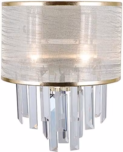 Italux Torreia Antique Brass Cylinder Wall Lamp with E14 Socket