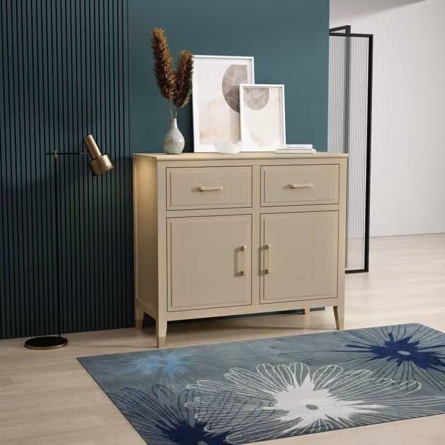 Cabinet Bits Palazzi Modern 2 Door 2 Drawer Sideboard in Beige