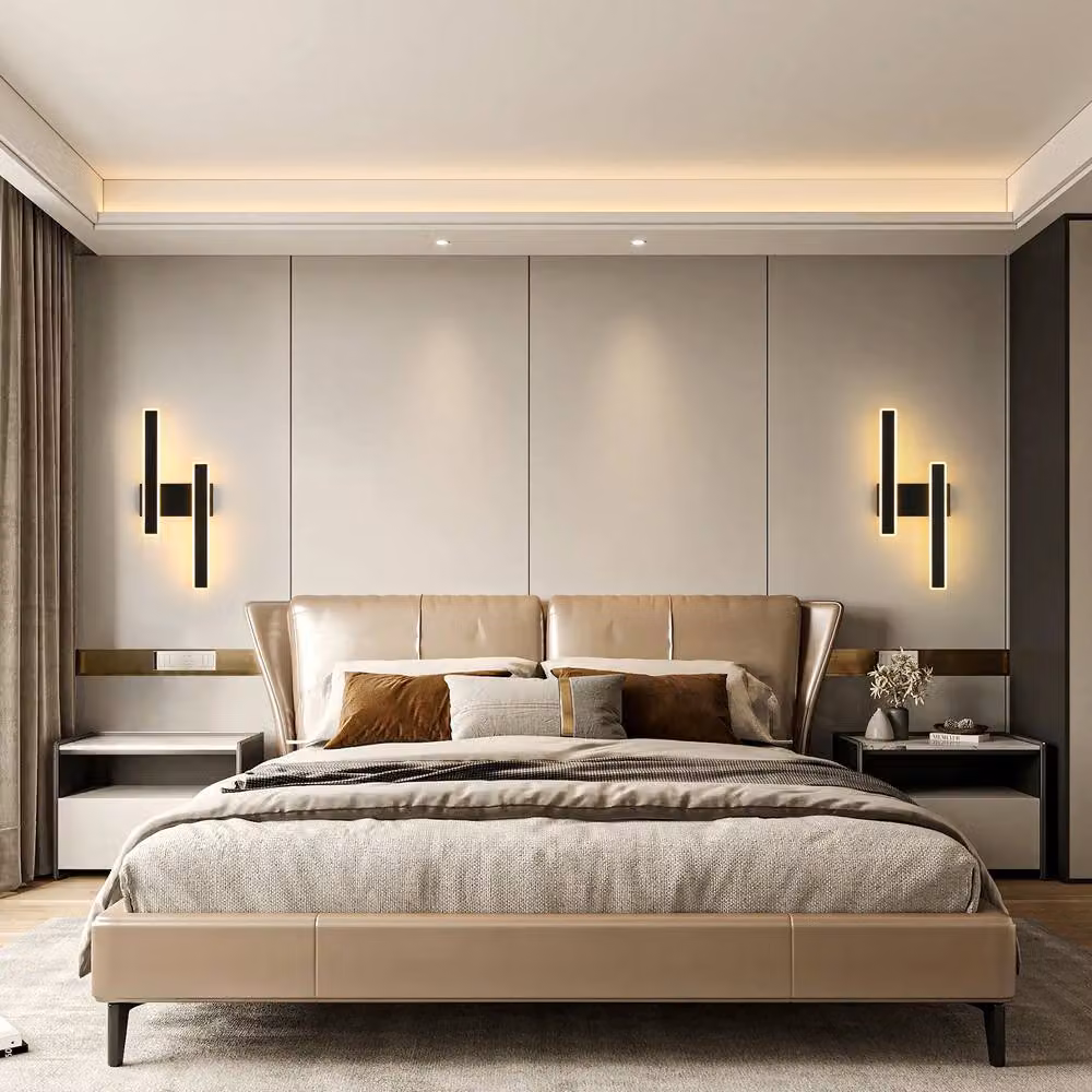 Pheashine Modern 2-Light LED Wall Lamp, 32W, 3000K Warm White, Black, H 46 cm x W 18 cm x D 46 cm – 5