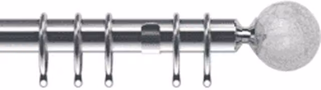 NewEdgeBlinds Silver Crystal End Chrome Metal Curtain Pole Set, Width: 120 cm
