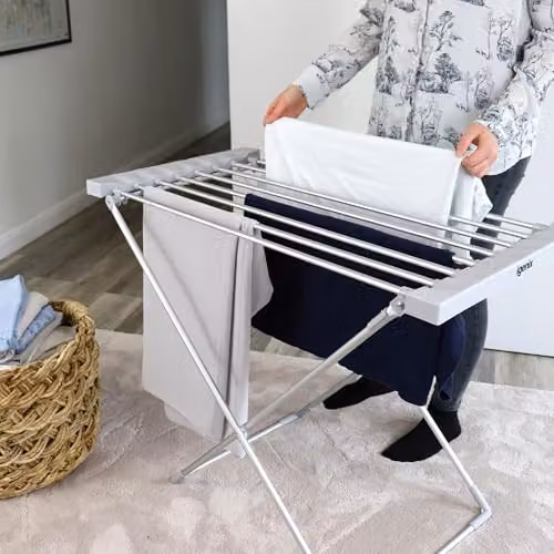 Igenix IGHA068S Electric Heated Clothes Airer in Silver with Aluminium Foldable Legs and 8 Heated Tubes – 2