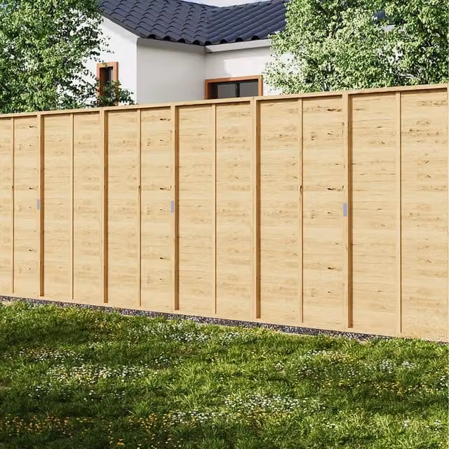 Lifeideas Opaque Wooden Garden Fence Panels in Light Yellow