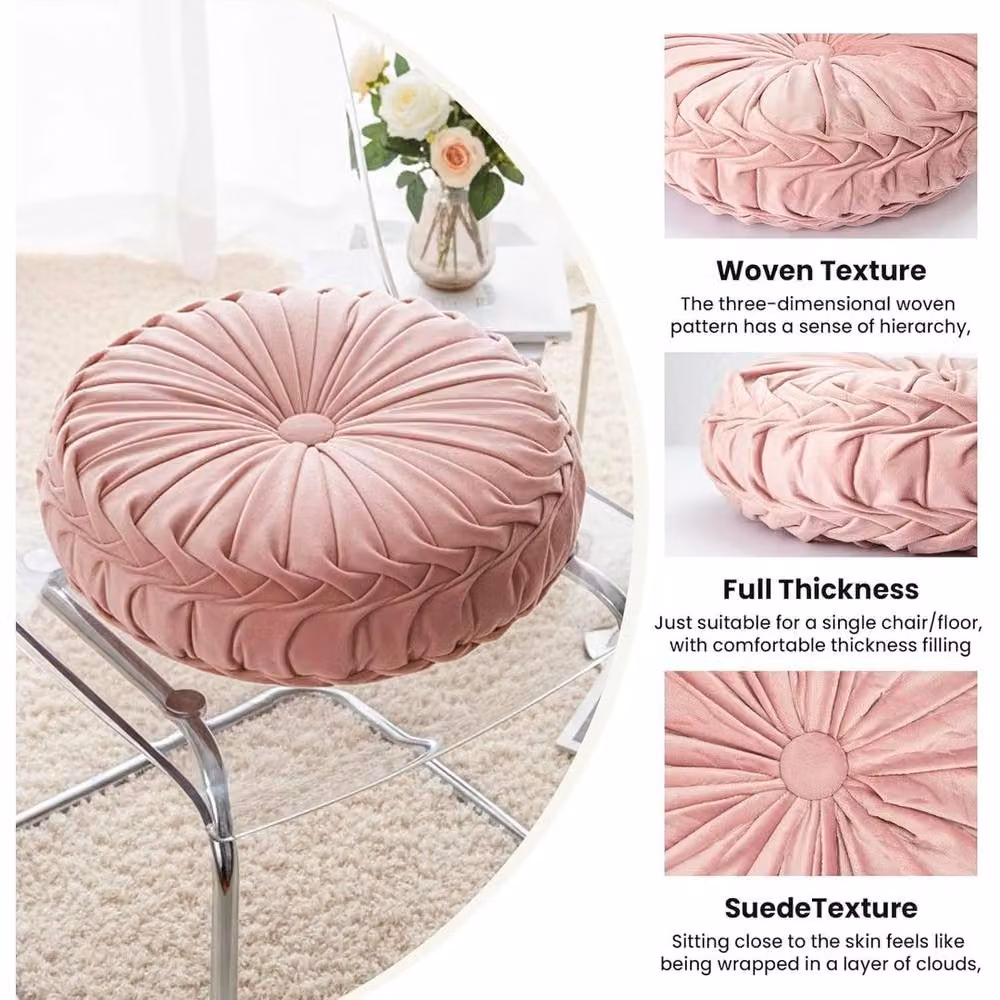 Kelvenix Pink Round Pumpkin Cushions, 2 Pack, Diameter: 100 cm – 2