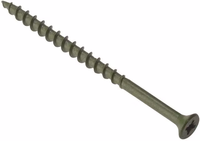 Forgefix Anti-corrosion Pozidriv Steel Decking Screws, Green
