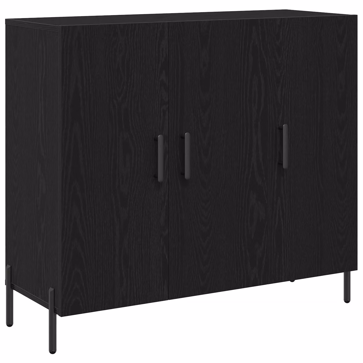 Berkfield Home Black Oak Sideboard in Black MDF, W/D/H: 90 x 34 x 80 cm – 2