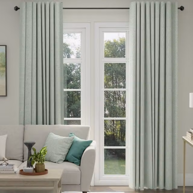 ANTE DECOR Hera Made To Measure Blackout Fabric Panel Curtains in Sky Blue