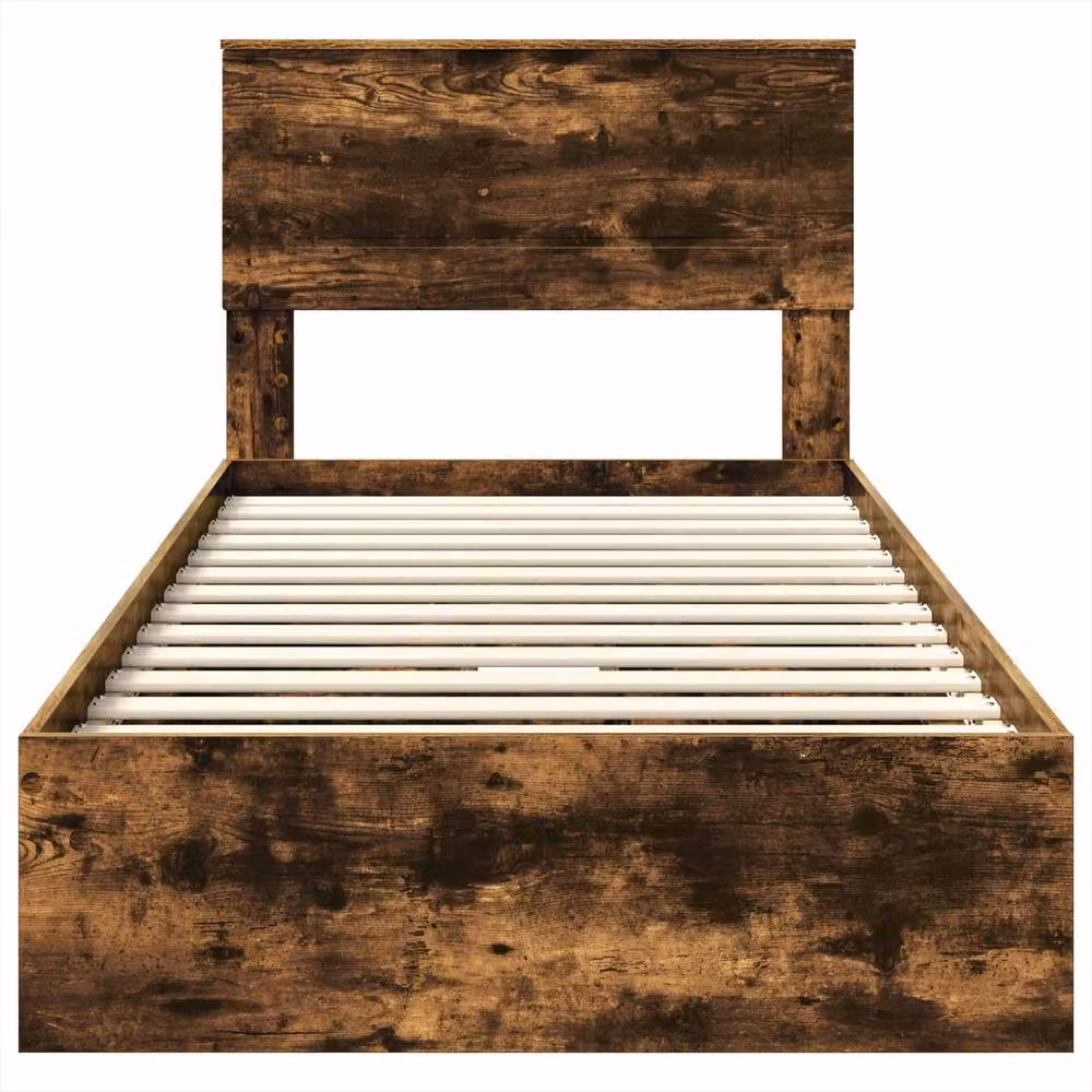 Berkfield Home Modern Storage Bed with Drawers in Smoked Oak Brown, W: 75 cm, L: 190 cm – 4