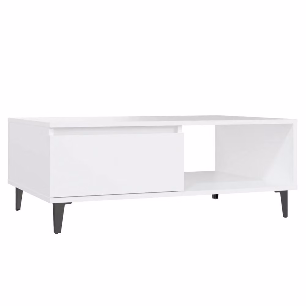 Berkfield Home Modern White Rectangular Coffee Table, W/D/H: 90 x 60 x 35 cm – 2