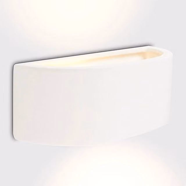 EONLION Modern White Ceramic Curved Wall Light Uplighter