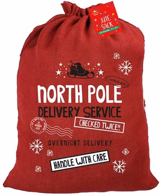 KDMD 2 Pack Maroon Christmas Jute Sacks