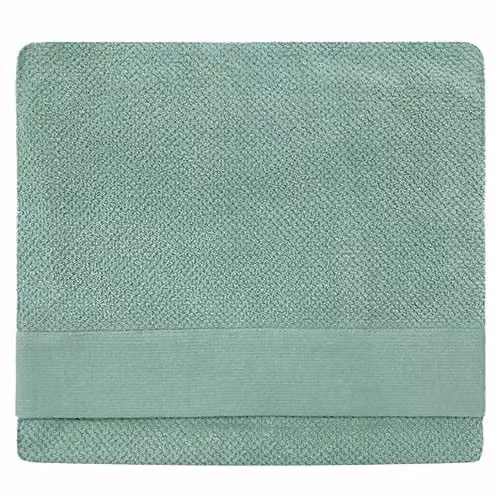 Furn Textured Weave Oxford Panel Cotton Bath Sheet in Green, W/H: 90 x 150 cm