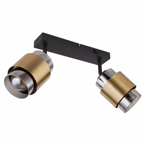 Globo Lighting Milley 15560-2 Modern 2-Bulb Metal Ceiling Light in Black and Gold – 1