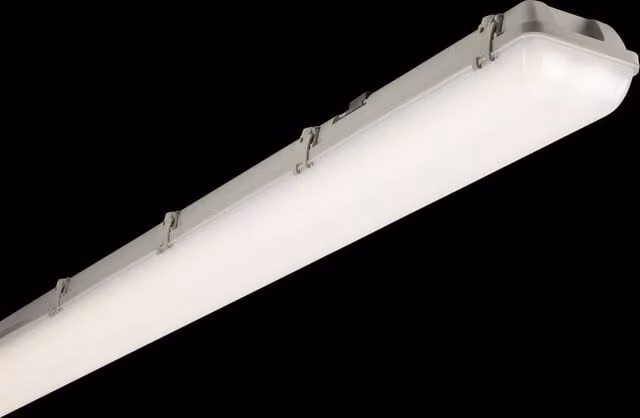 Netlighting 6ft Twin LED Emergency Floodlight, 69W, 6000K Cool White, IP65, Grey – 1