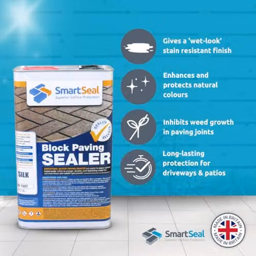 Smartseal Silk Finish Block Sealer Transparent Acrylic Wet Look Sand Hardener and Weed Inhibitor for Driveways and Patios (4 x 5 Litre) – 3