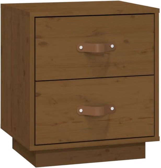 Berkfield Home Rustic Honey Brown Solid Wood Pine Bedside Cabinet W/D/H: 40 x 34 x 45 cm – 1