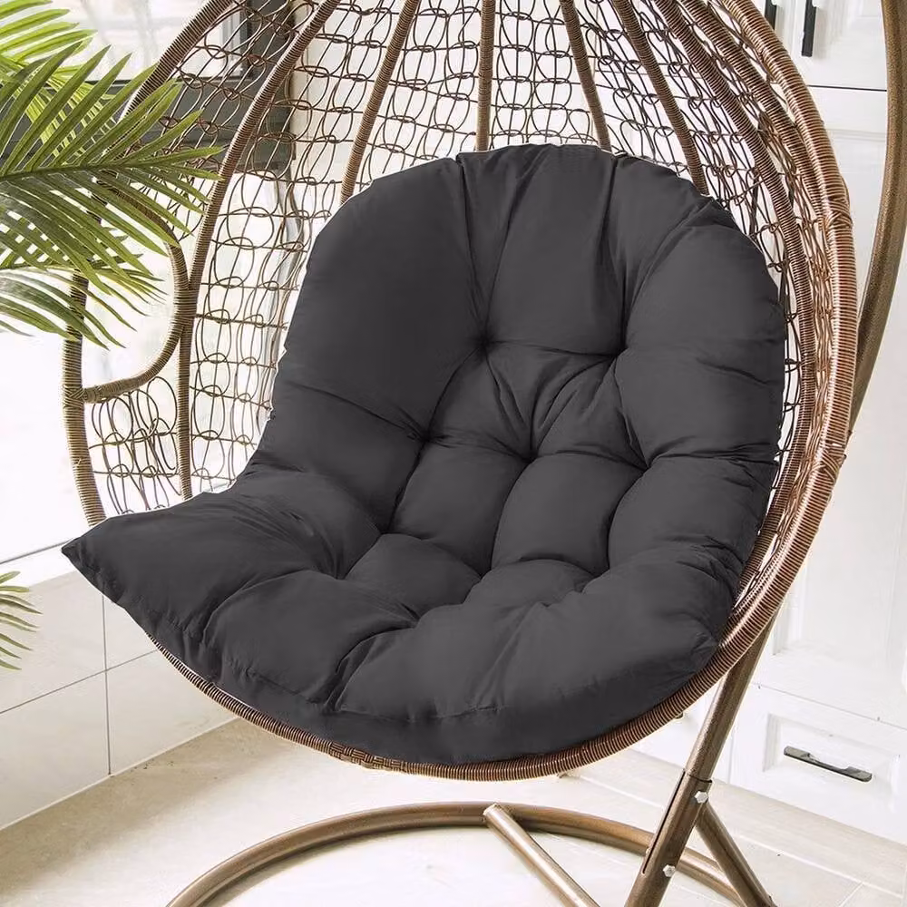 NESTLUNE Large U Shaped Black Polyester Seat Pad for Hanging Egg Chairs, W/D/H: 190 x 100 x 15 cm – 3