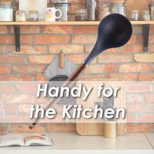VFM Acacia Wood Heat Resistant Ladle with Non-Scratch Black Finish, Length: 30 cm – 4