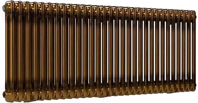 Lux Heat Horizontal 2 Column Steel Radiator in Gold and Brown, W: 137.0 cm, H: 50.0 cm