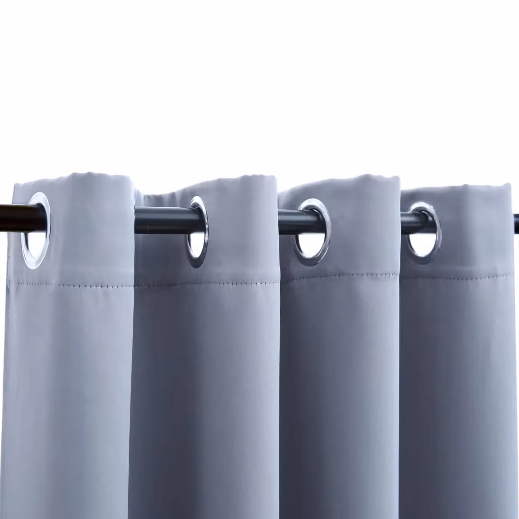 Berkfield Home Grey Blackout Curtains with Eyelets, 2 Pack, W: 140 cm, H: 245 cm – 3