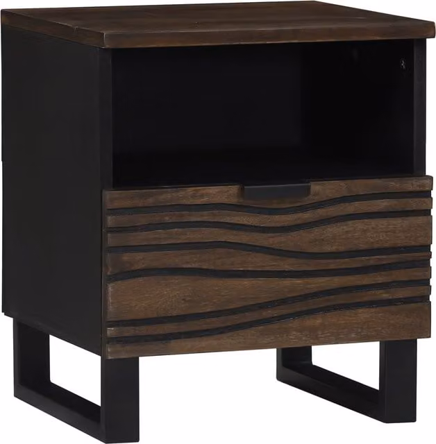 Berkfield Home Solid Wood Mango Bedside Cabinet in Brown, W/D/H: 40 x 33 x 46 cm – 1