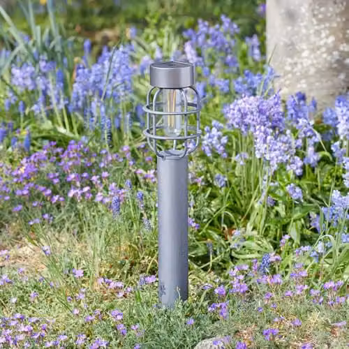 mysmartbuy Set of 2 Anglia Solar Powered LED Caged Garden Stake Lights in Grey, H59cm – 2