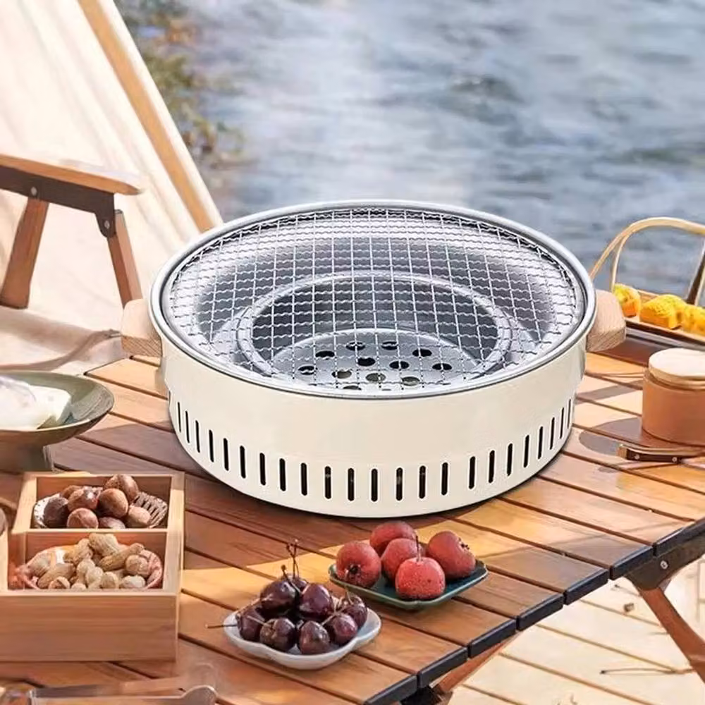 Havendro Beige Stainless Steel Tabletop Charcoal BBQ Grill for Garden, Picnic and Camping – 4