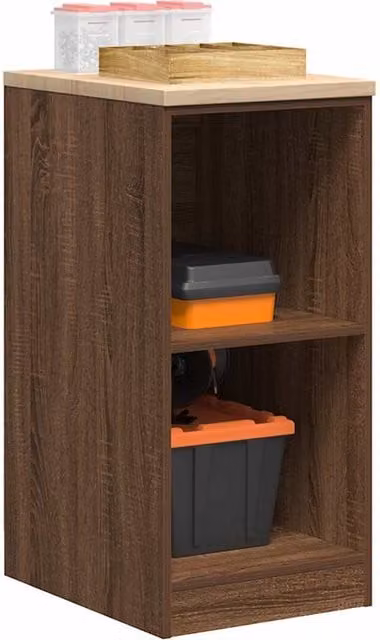 Berkfield Home Garage Storage Cabinet in Brown Oak, Solid Wood Pine, W: 40 cm, D: 51 cm, H: 85 cm – 1