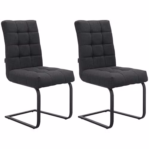 Dorel Home Furnishings Terza Dining Chair Set of 2, Black Fabric, W: 47 cm, D: 59 cm, H: 95 cm – 1