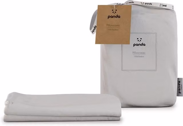 Panda London 100% Bamboo Pillowcases in White with Envelope Closure
