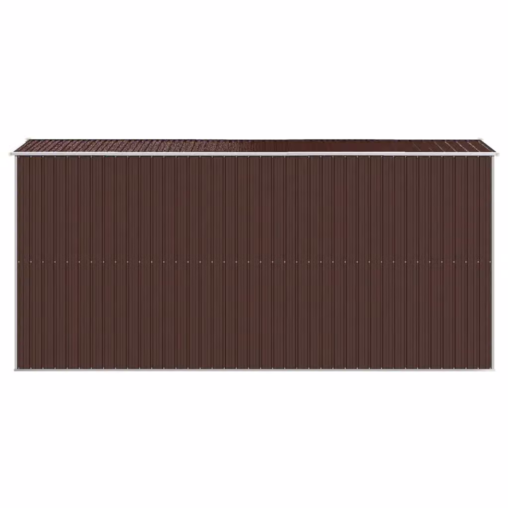 Berkfield Home Dark Brown Galvanised Steel Garden Shed with Sliding Gable Doors W/D/H: 192 x 440 x 223 cm – 4