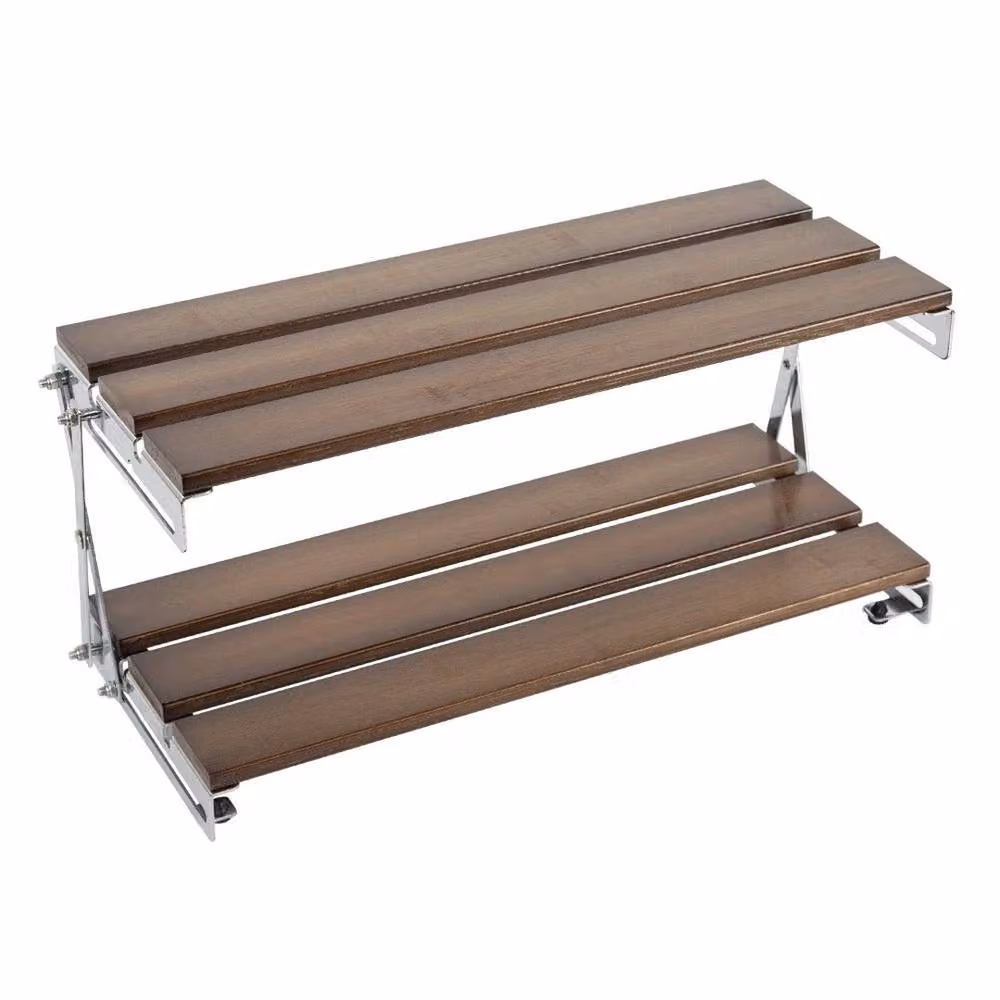 ERGOVEXA Desktop Storage Shelf for Home Office in Brown, W: 17.5 cm, D: 17.5 cm, H: 20 cm – 3
